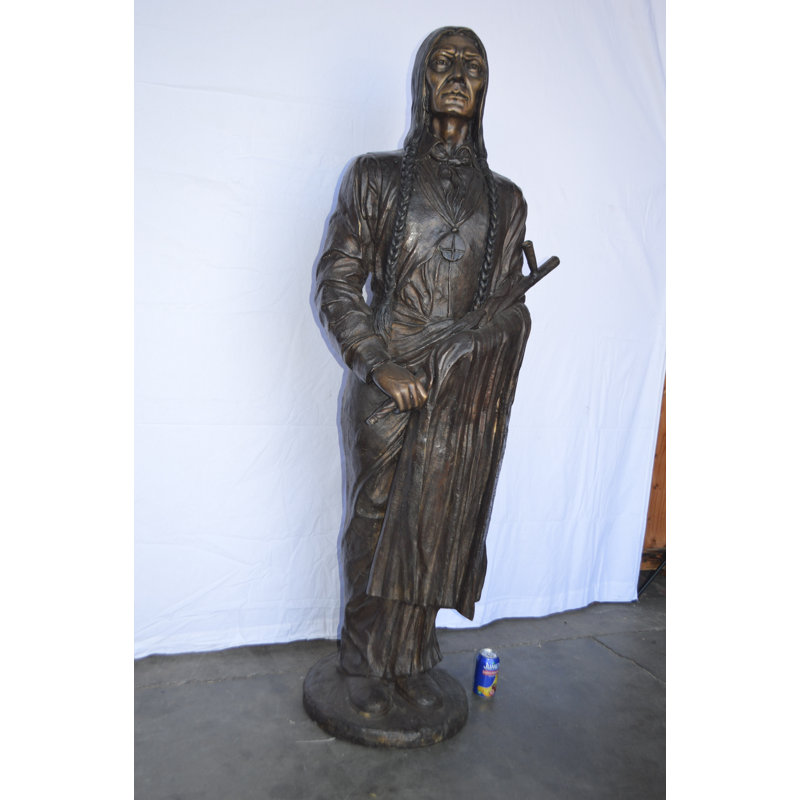 Nifao Statues Indian Holding A Pipe Bronze Statue Life Size Size 26"L